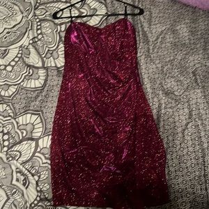 Sparkly pink slim fit dress
